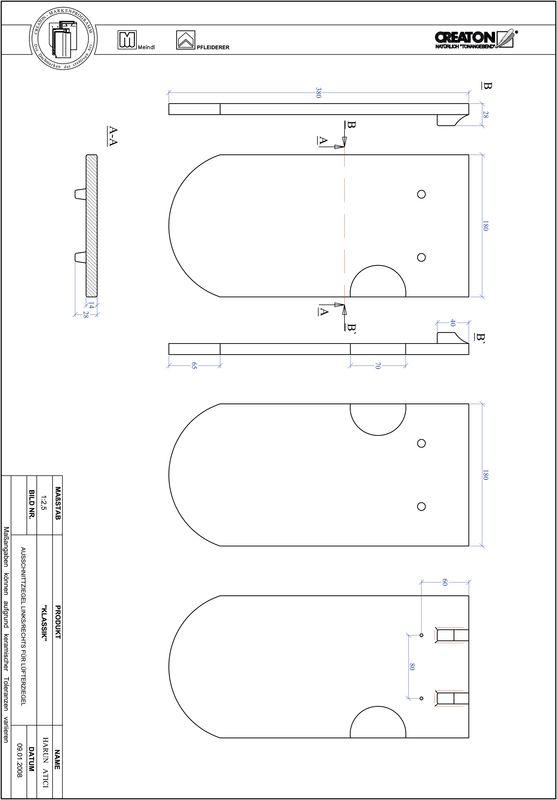 CAD файл черепиці KLASSIK напівкругла форма RUND-AUSSCHNITT-LUEFTZ