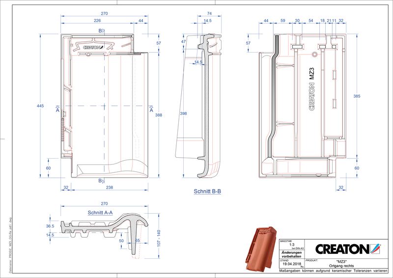 CAD файл черепиці MZ3 NEU черепиця бічна права OGR