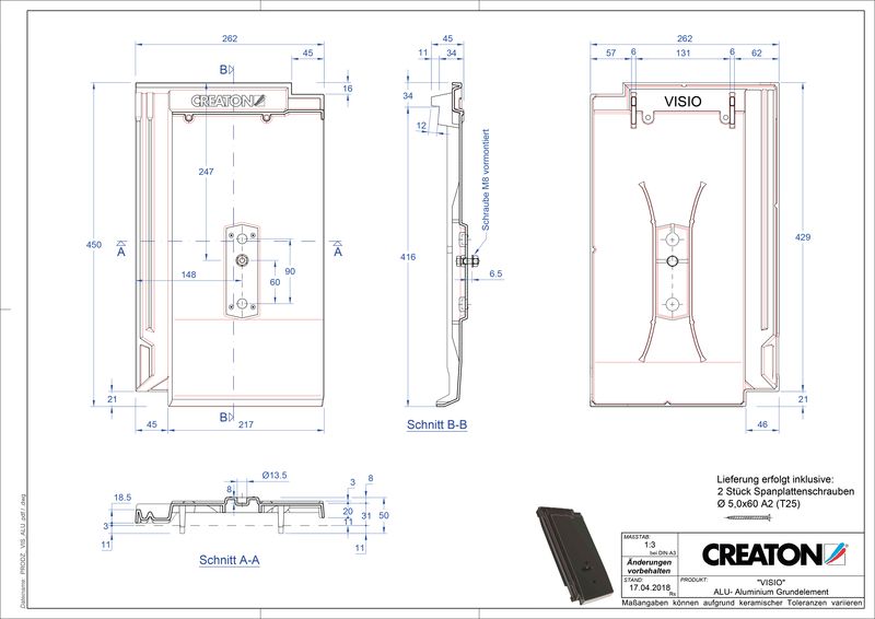 CAD файл черепиці VISIO алюміній ґрунт. GRUNDALU