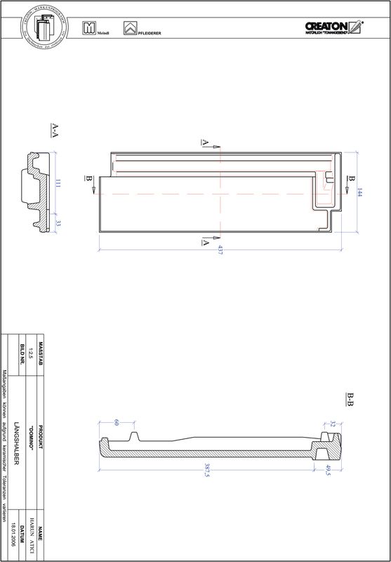 CAD файл черепиці DOMINO половинчаста черепиця LH
