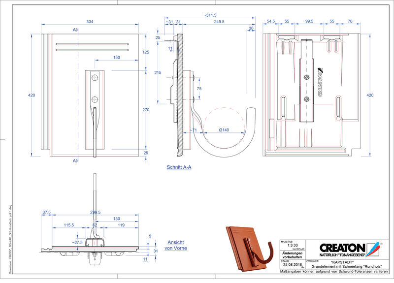 CAD файл черепиці KAPSTADT осн. дах. Rundholz