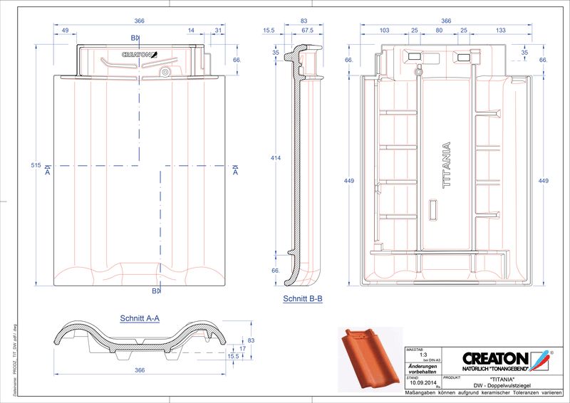 CAD файл черепиці TITANIA двохвильова черепиця DWZ