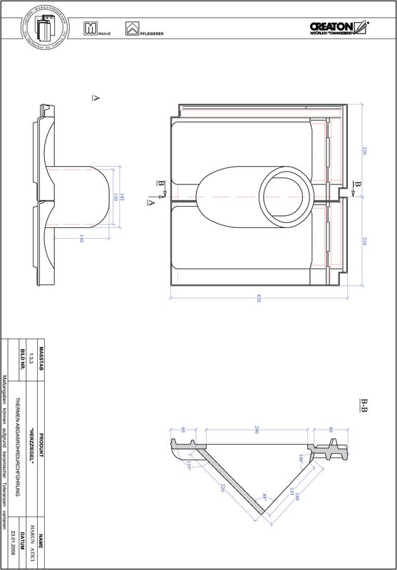 CAD файл черепиці HERZZIEGEL наскрізна черепиця для газових димоходів THERME