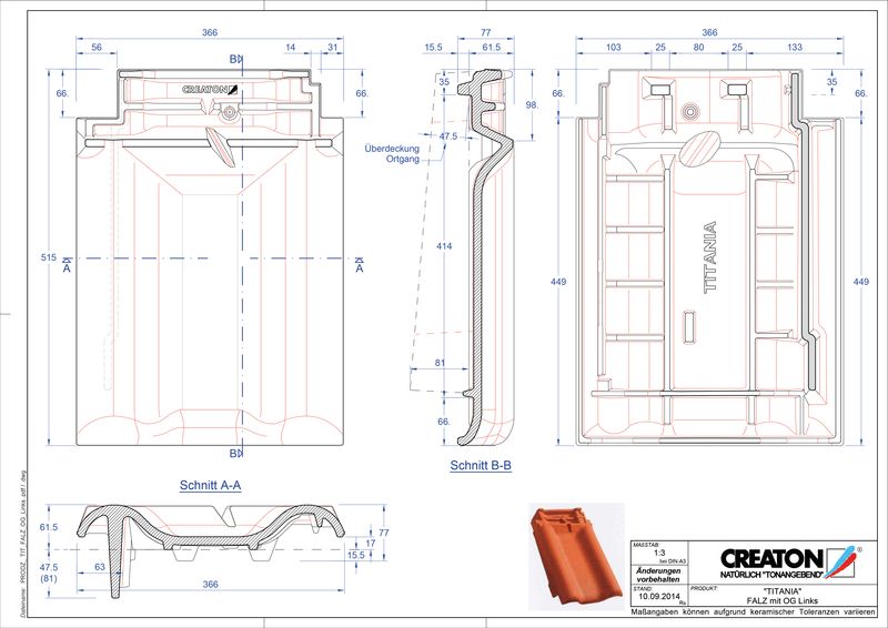 CAD файл черепиці TITANIA черепиця  гребенева вентиляційна бічна ліва FALOGL