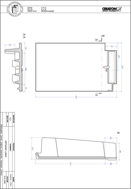CAD файл черепиці DOMINO черепиця бічна ліва OGL