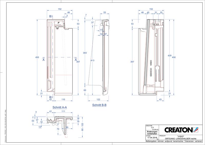 CAD файл черепиці VISIO черепиця половинчаста бічна права LHOGR