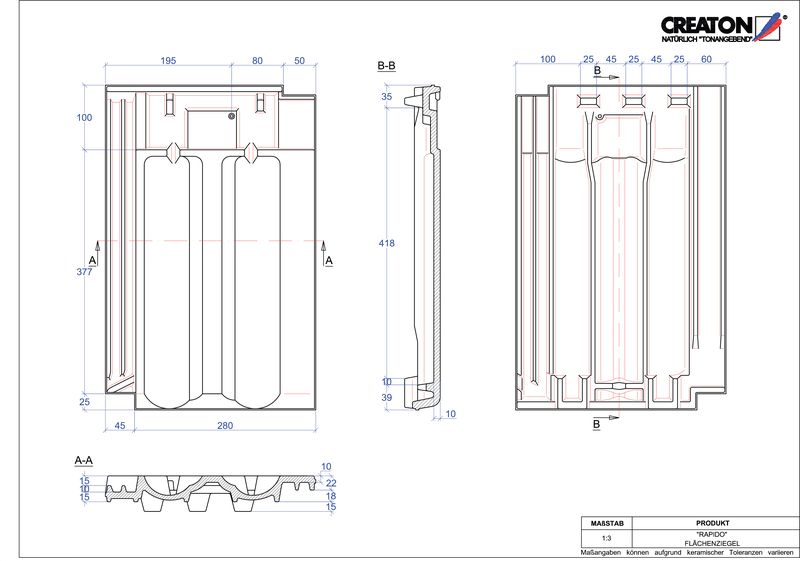 CAD файл черепиці RAPIDO покрівельна черепиця FLA