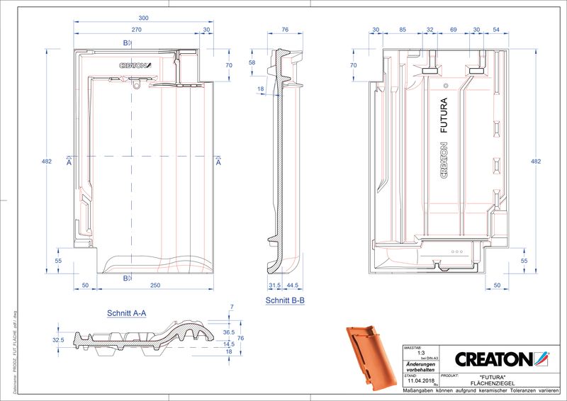 CAD файл черепиці FUTURA покрівельна черепиця FLA