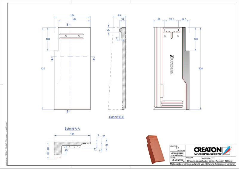 CAD файл черепиці KAPSTADT черепиця бічна ліва OGL-halb-120