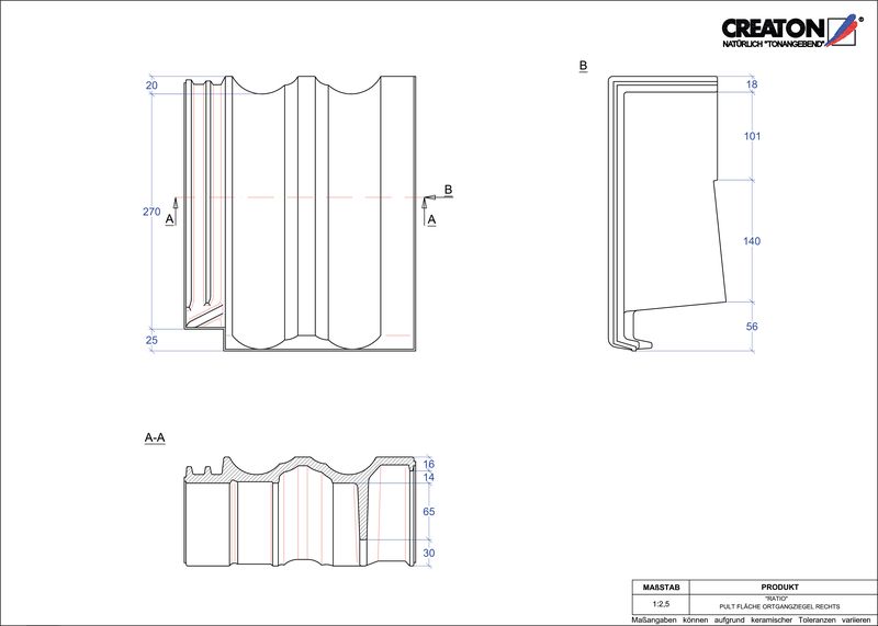 CAD файл черепиці RATIO черепиця бічна права для односхилого даху PULTOGR