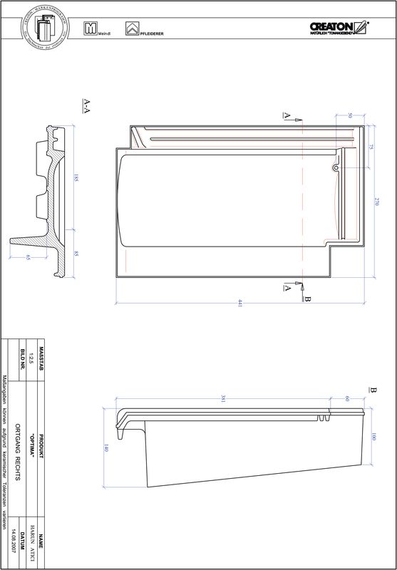 CAD файл черепиці TERRA OPTIMA черепиця бічна права OGR