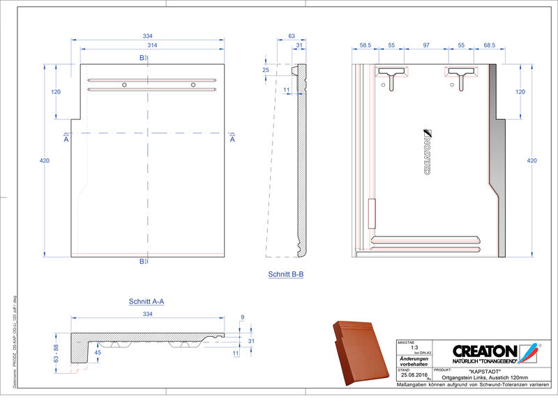 CAD файл черепиці KAPSTADT черепиця бічна ліва OGL-120