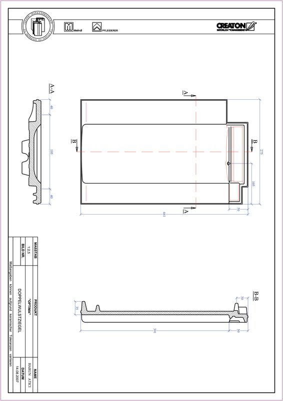 CAD файл черепиці TERRA OPTIMA двохвильова черепиця DWZ