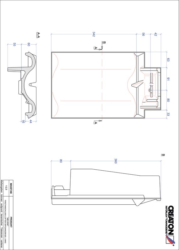 CAD файл черепиці MELODIE черепиця  гребенева вентиляційна бічна ліва FALOGL