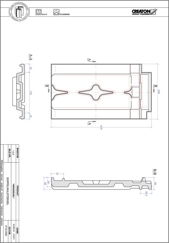 CAD файл черепиці HERZZIEGEL двохвильова черепиця DWZ