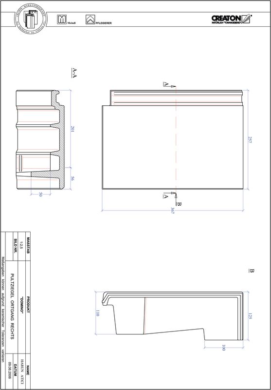 CAD файл черепиці DOMINO черепиця бічна права для односхилого даху PULTOGR