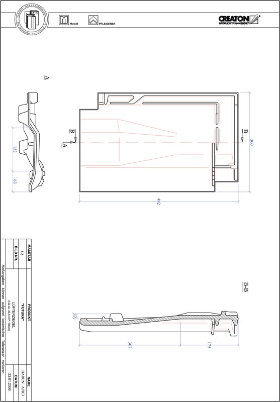 CAD файл черепиці FUTURA вентиляційна черепиця LUEFTZ