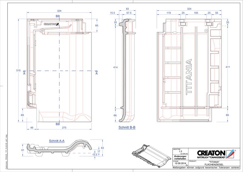 CAD файл черепиці TITANIA покрівельна черепиця FLA