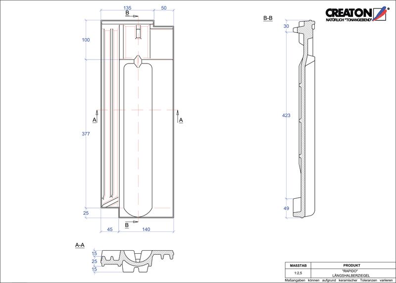 CAD файл черепиці RAPIDO половинчаста черепиця LH