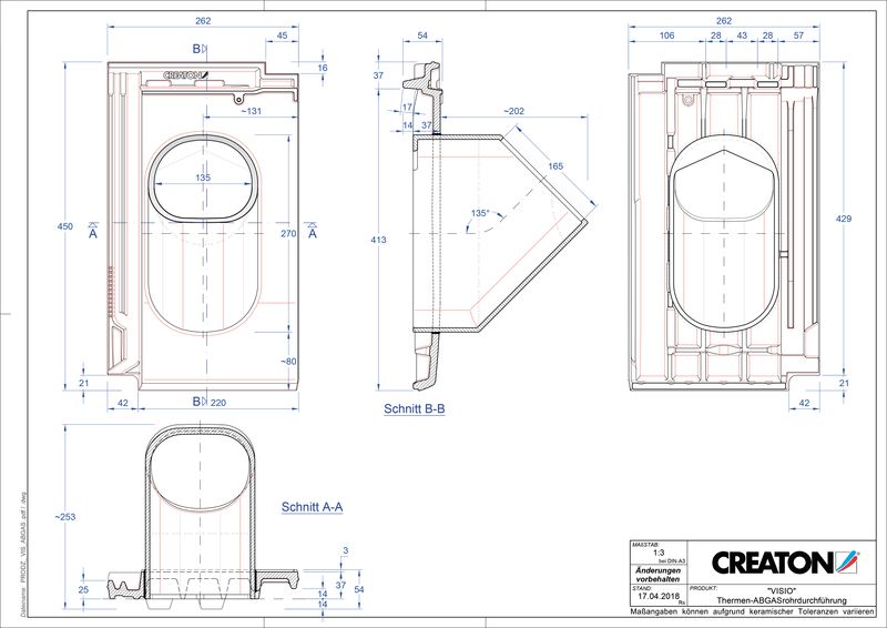 CAD файл черепиці VISIO наскрізна черепиця для газових димоходів THERME