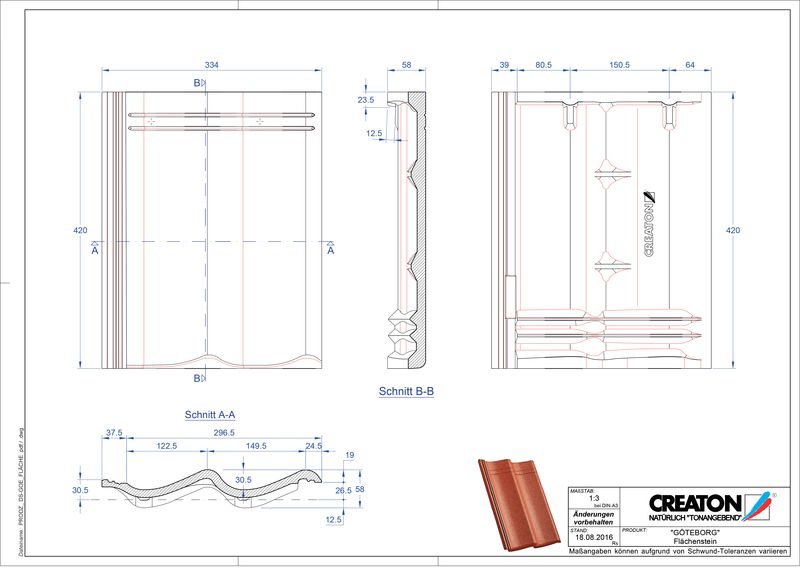 CAD файл черепиці GÖTEBORG покрівельна черепиця Flaechenstein