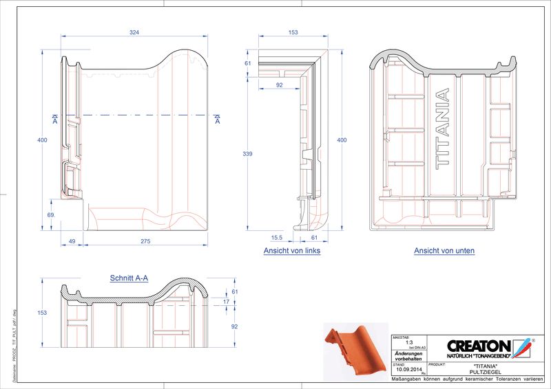 CAD файл черепиці TITANIA черепиця для односхилого даху PULT