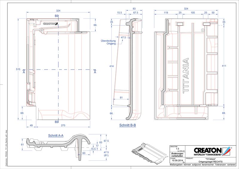 CAD файл черепиці TITANIA черепиця бічна права OGR