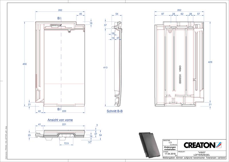 CAD файл черепиці VISIO вентиляційна черепиця LUEFTZ
