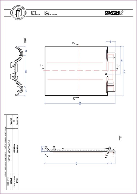 CAD файл черепиці PREMION двохвильова черепиця DWZ