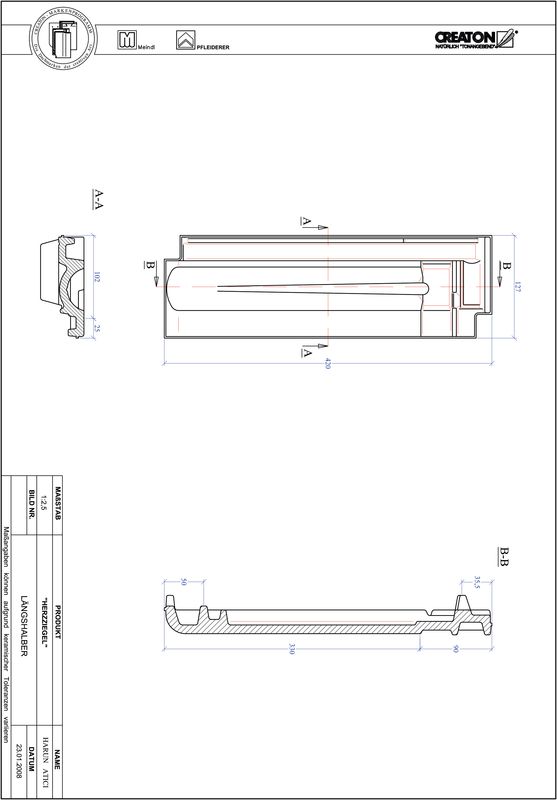 CAD файл черепиці HERZZIEGEL половинчаста черепиця LH