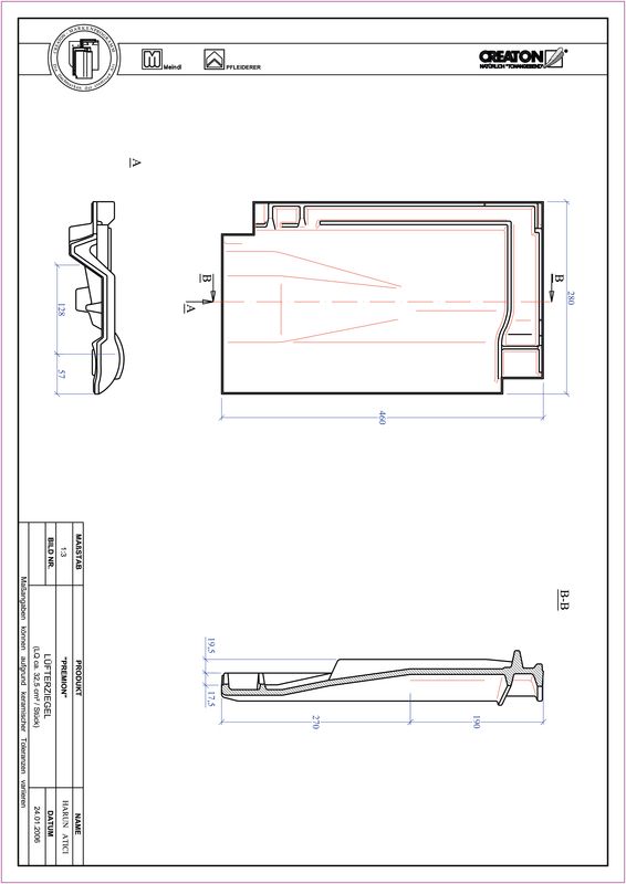 CAD файл черепиці PREMION вентиляційна черепиця LUEFTZ