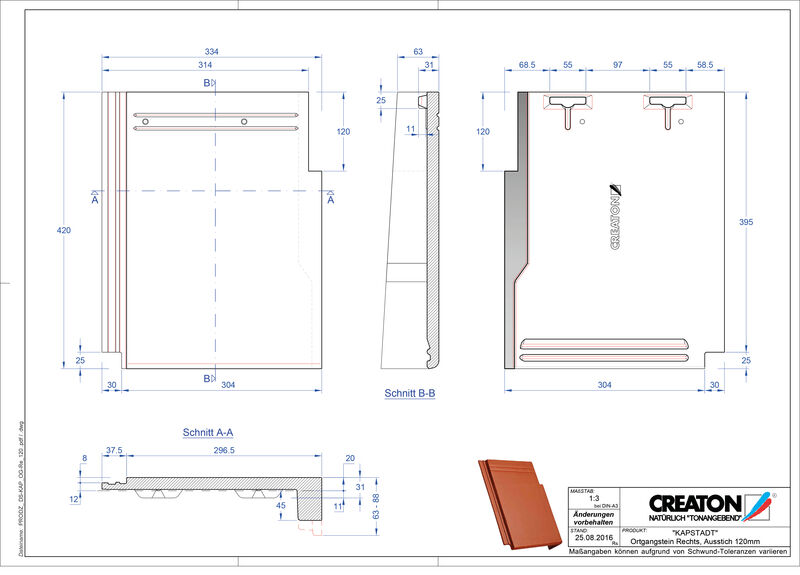 CAD файл черепиці KAPSTADT черепиця бічна права OGR-120