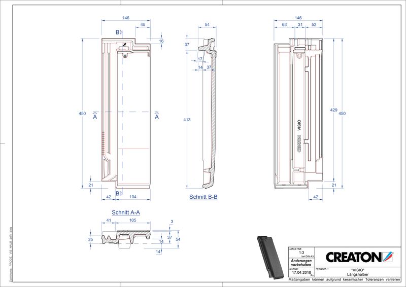 CAD файл черепиці VISIO половинчаста черепиця LH