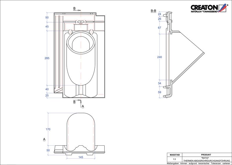CAD файл черепиці RATIO наскрізна черепиця для газових димоходів THERME