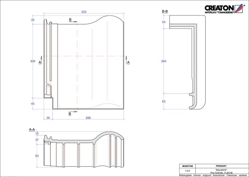 CAD файл черепиці BALANCE покрівельна черепиця для односхилого даху PULTFLA