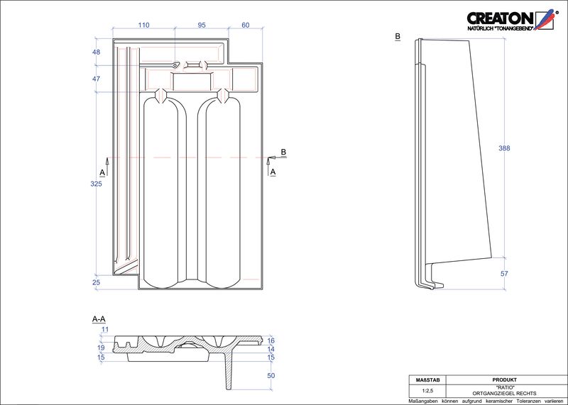 CAD файл черепиці RATIO черепиця бічна права OGR